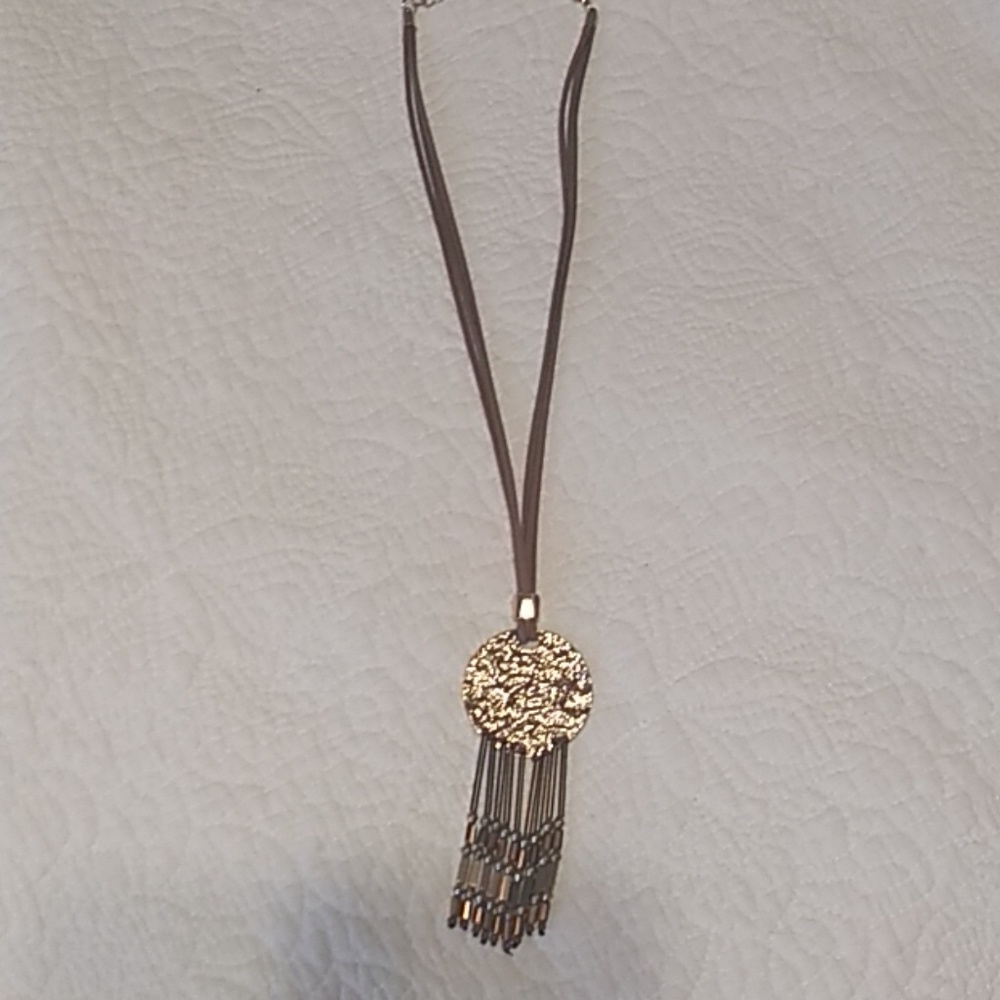 gold and Brown beating necklace